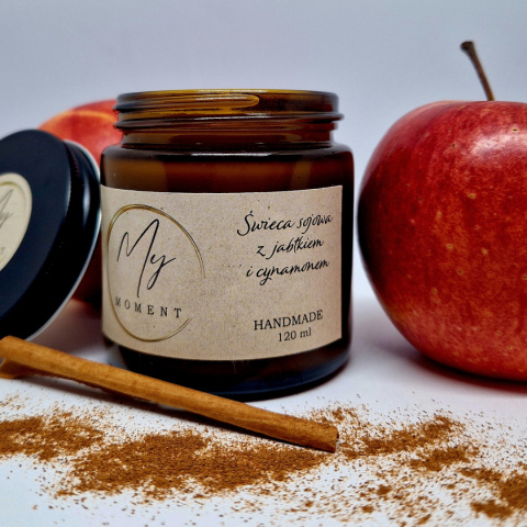 Świeca sojowa z jabłkiem i cynamonem 120 ml Świeca sojowa z jabłkiem i cynamonem 120 ml
