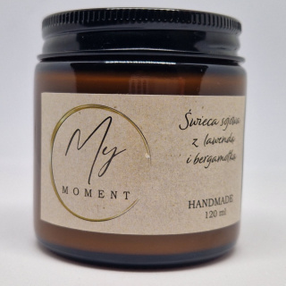 Świeca sojowa z lawendą i bergamotką 120 ml