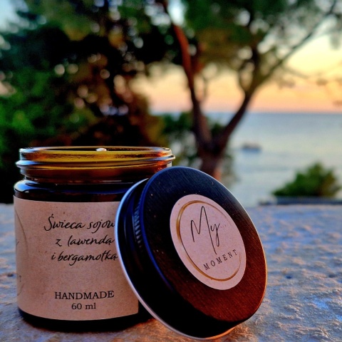 Świeca sojowa z lawendą i bergamotką 60 ml