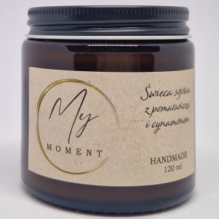 Świeca sojowa z pomarańczą i cynamonem 120 ml