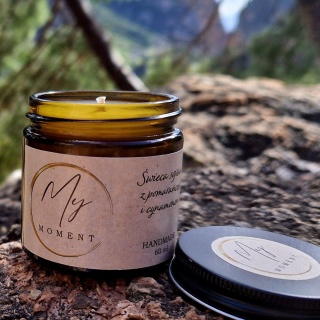 Świeca sojowa z pomarańczą i cynamonem 60 ml