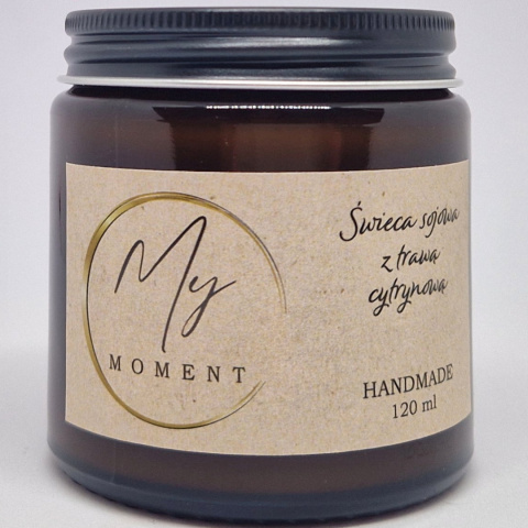 Świeca sojowa z trawą cytrynową 120 ml Świeca sojowa z trawą cytrynową 120 ml